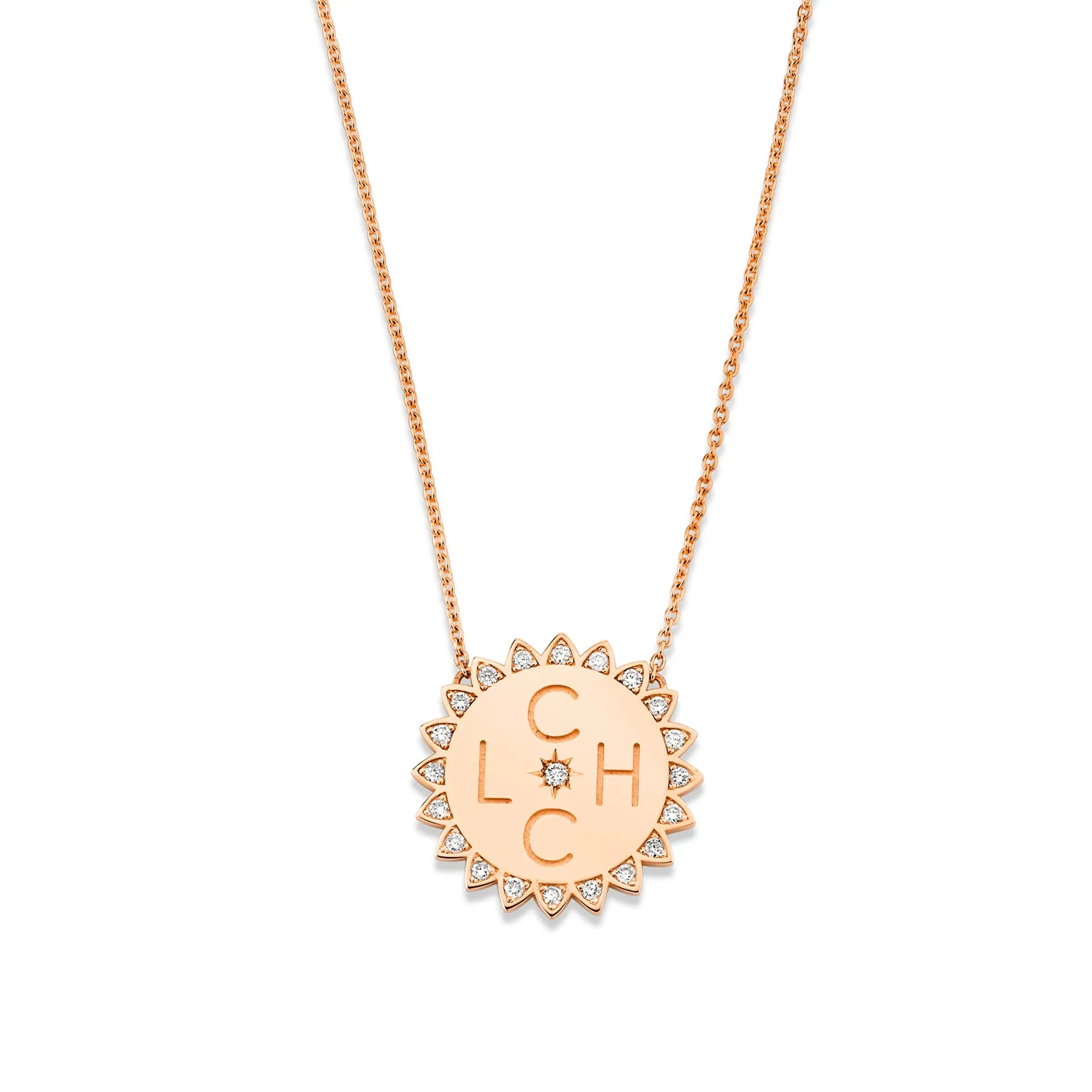 Custom Initials Medium You Are My Sunshine Necklace