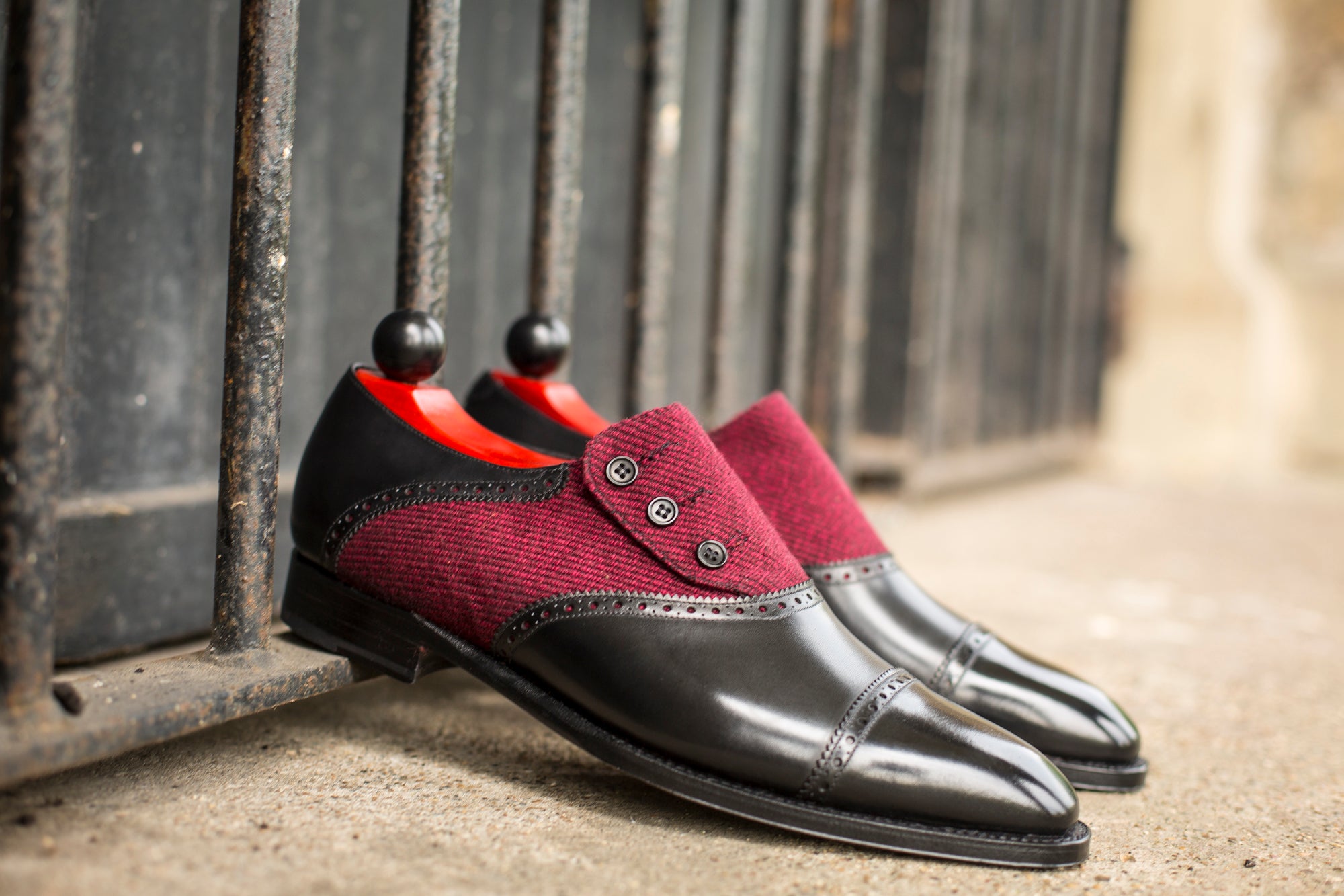 Cyril - MTO - Black Calf / Red Poulsbo - LPB Last - Single Leather Sole