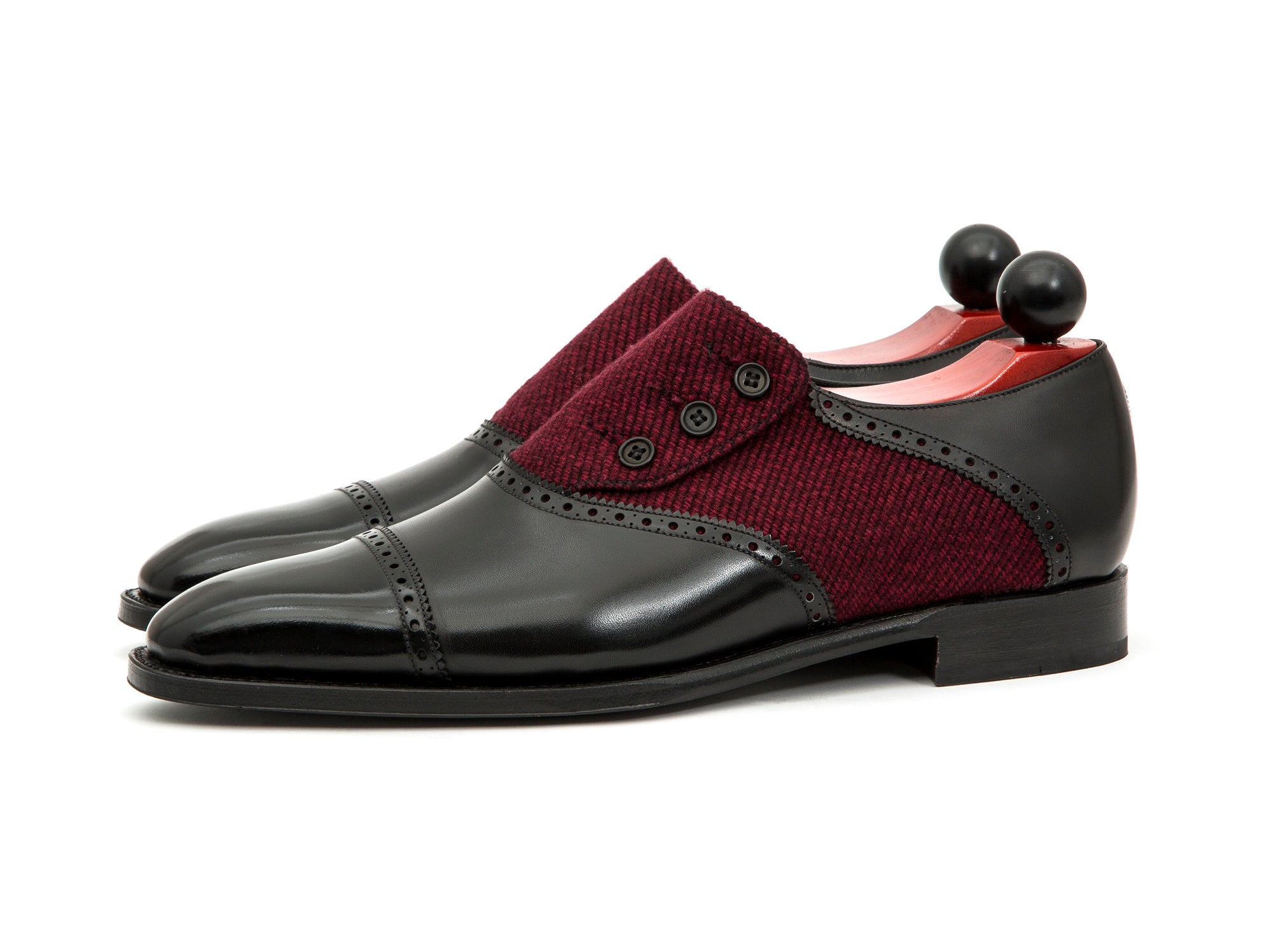 Cyril - MTO - Black Calf / Red Poulsbo - LPB Last - Single Leather Sole