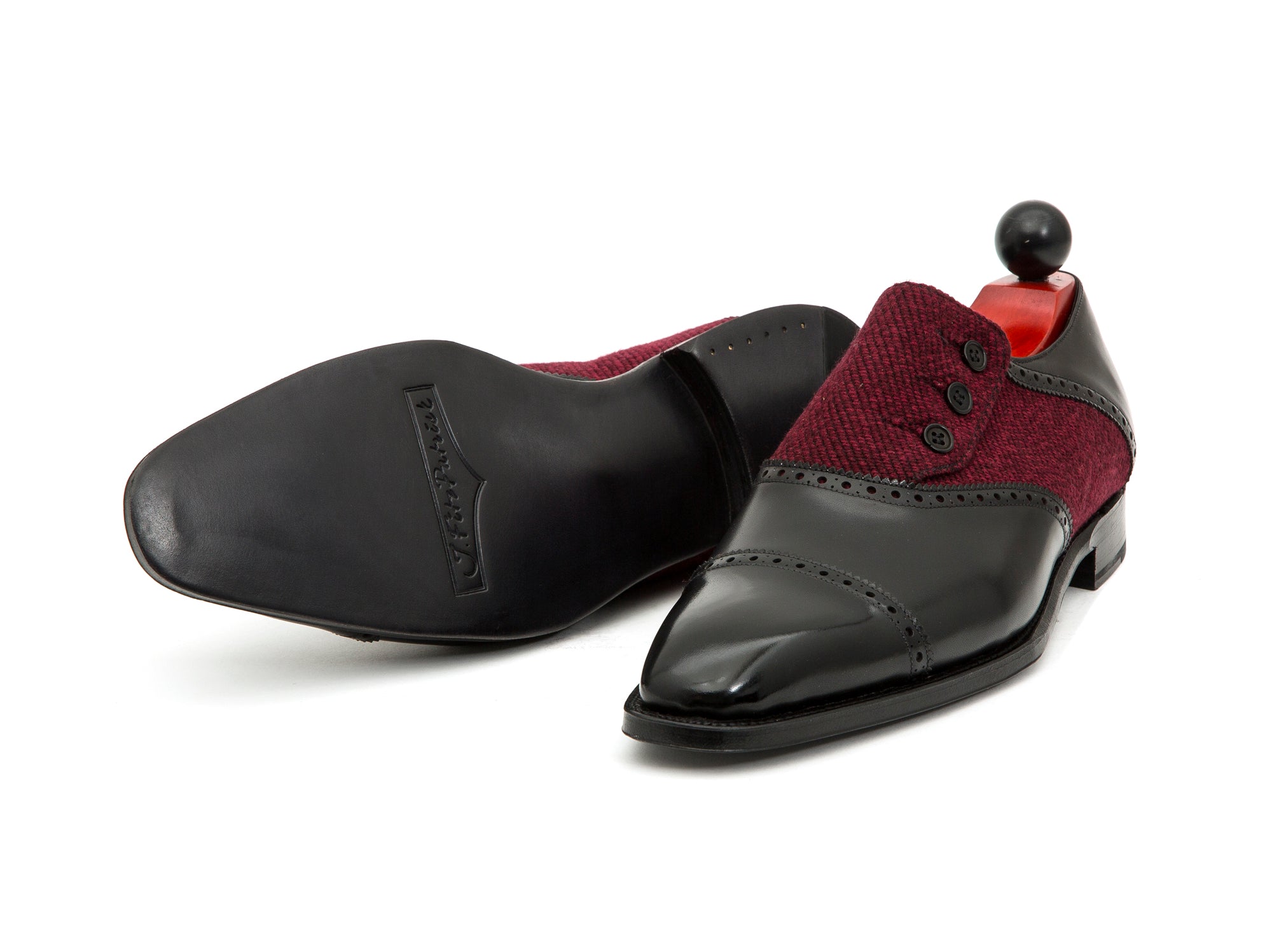 Cyril - MTO - Black Calf / Red Poulsbo - LPB Last - Single Leather Sole