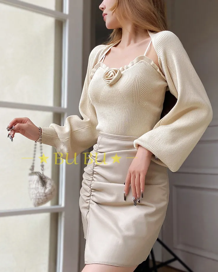 Dabuwawa  |Casual Style Blended Fabrics Long Sleeves Plain Party Style