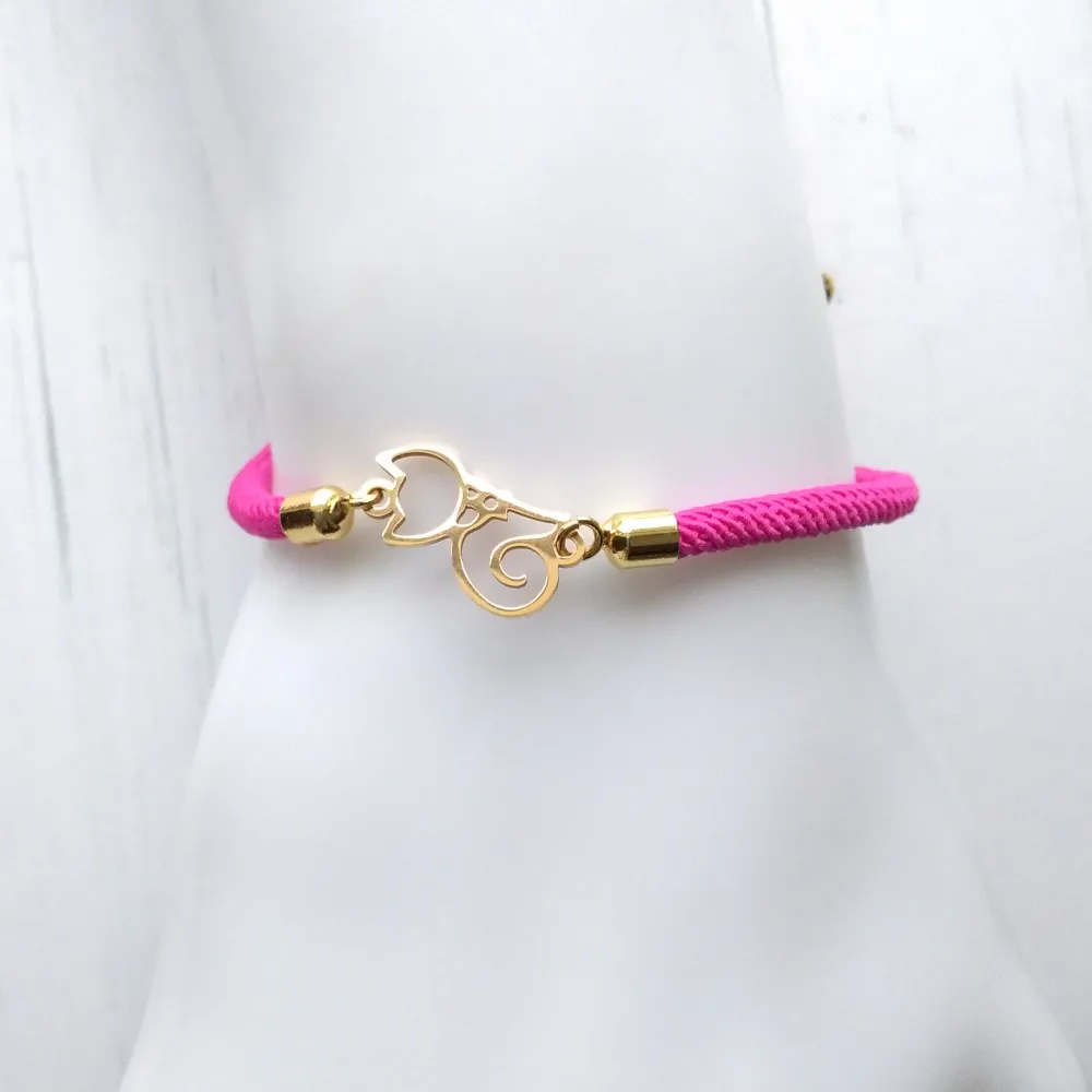 Dani Cutout Cat Corded Slider Bracelet