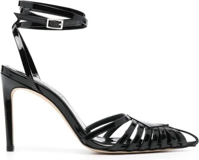 Dear Frances Cage patent-leather pumps Black