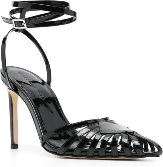 Dear Frances Cage patent-leather pumps Black