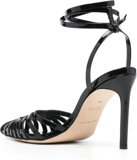 Dear Frances Cage patent-leather pumps Black