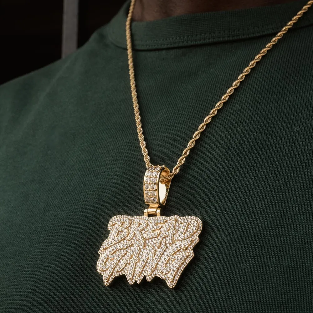 Diamond Bread Gang Necklace Pendant by Moneybagg Yo & Rope Chain