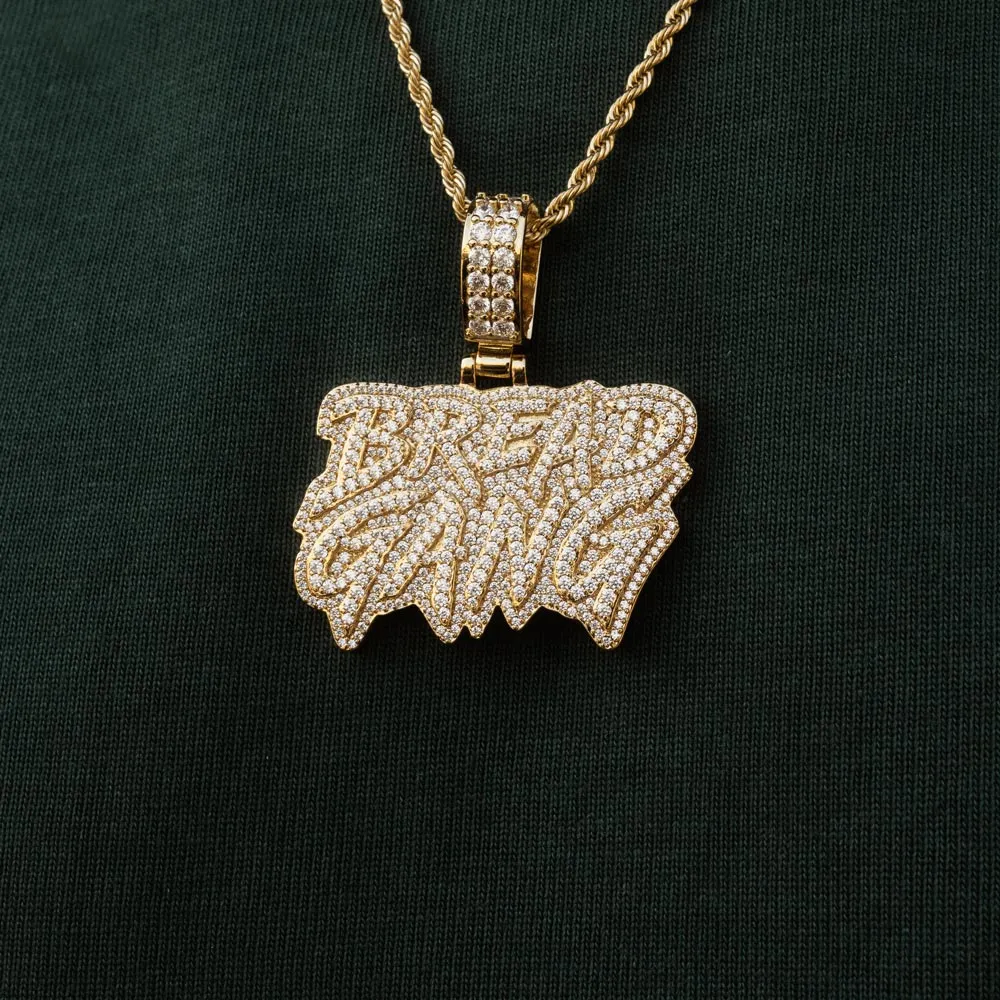 Diamond Bread Gang Necklace Pendant by Moneybagg Yo & Rope Chain