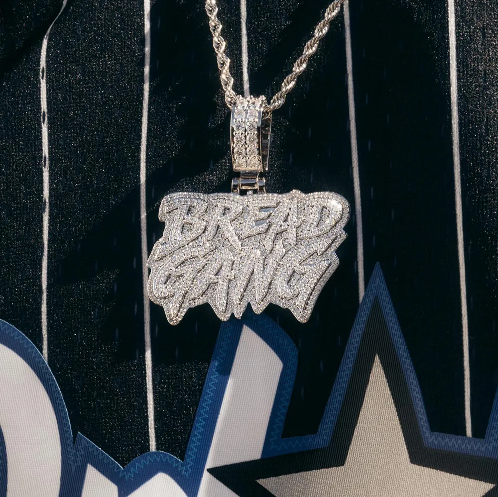 Diamond Bread Gang Necklace Pendant by Moneybagg Yo & Rope Chain