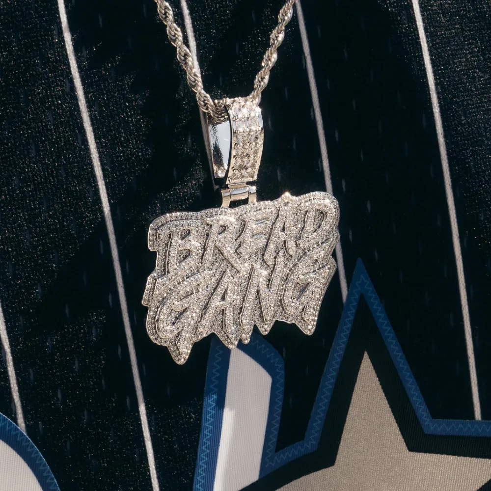 Diamond Bread Gang Necklace Pendant by Moneybagg Yo & Rope Chain