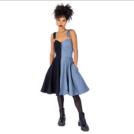 DIONE DRESS - BLACK/GREY