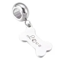 Dog Bone European Charm, Stainless Steel (PRE-ORDER ALLOW 10 DAYS)