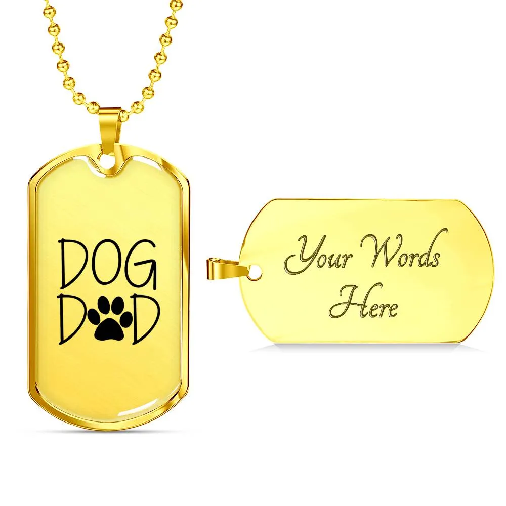 Dog Dad Dog Tag Military Necklace