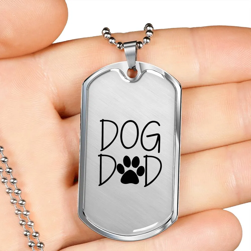 Dog Dad Dog Tag Military Necklace