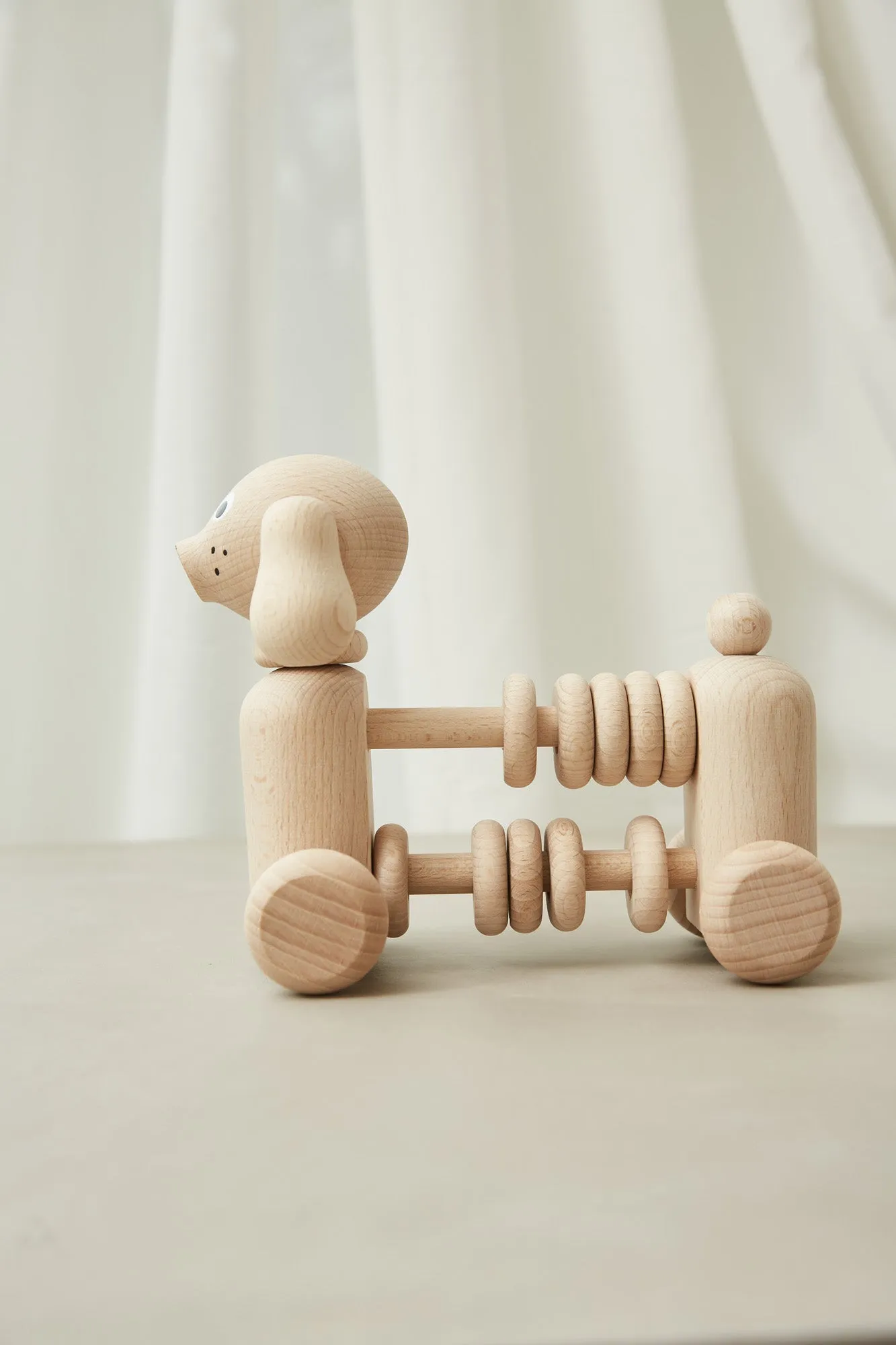 Dottie Maie  - Bartholomew Dog- Natural Rattle