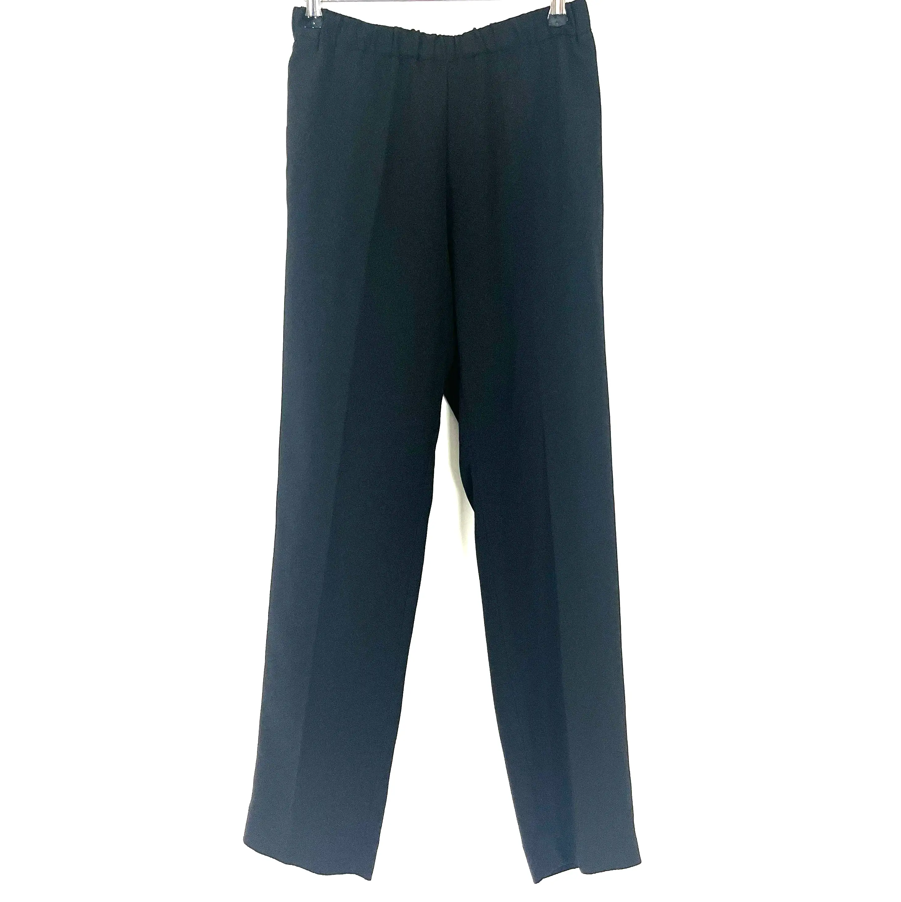 Dries Van Noten Black Textured Crepe Pull-On Pants S