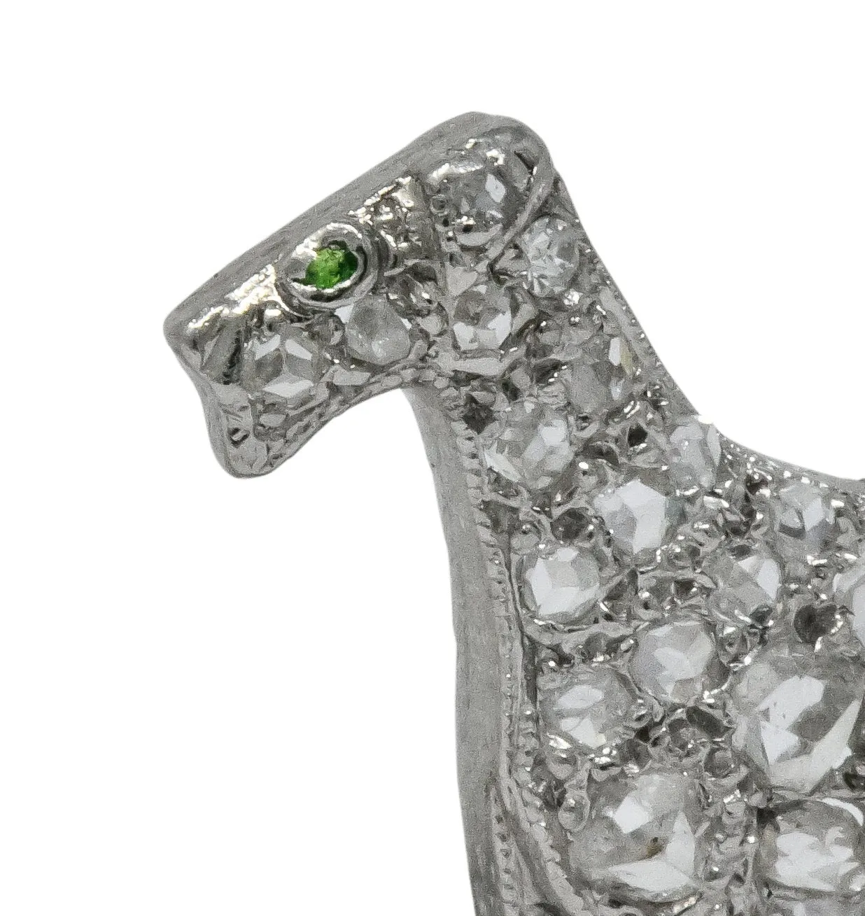 Edwardian 0.50 CTW Diamond Platinum Airedale Terrier Dog Charm