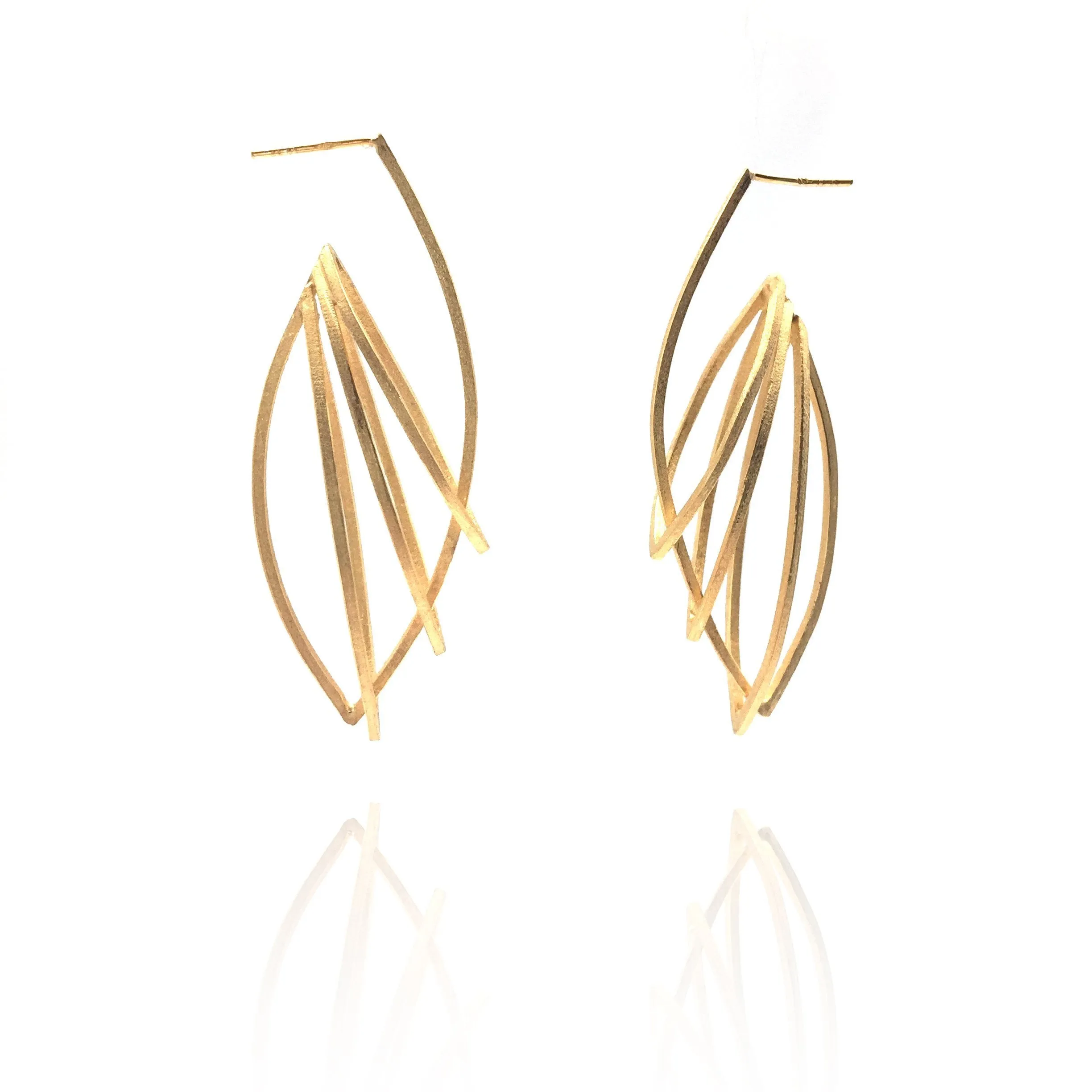 Ellipse Cage Earrings - Gold