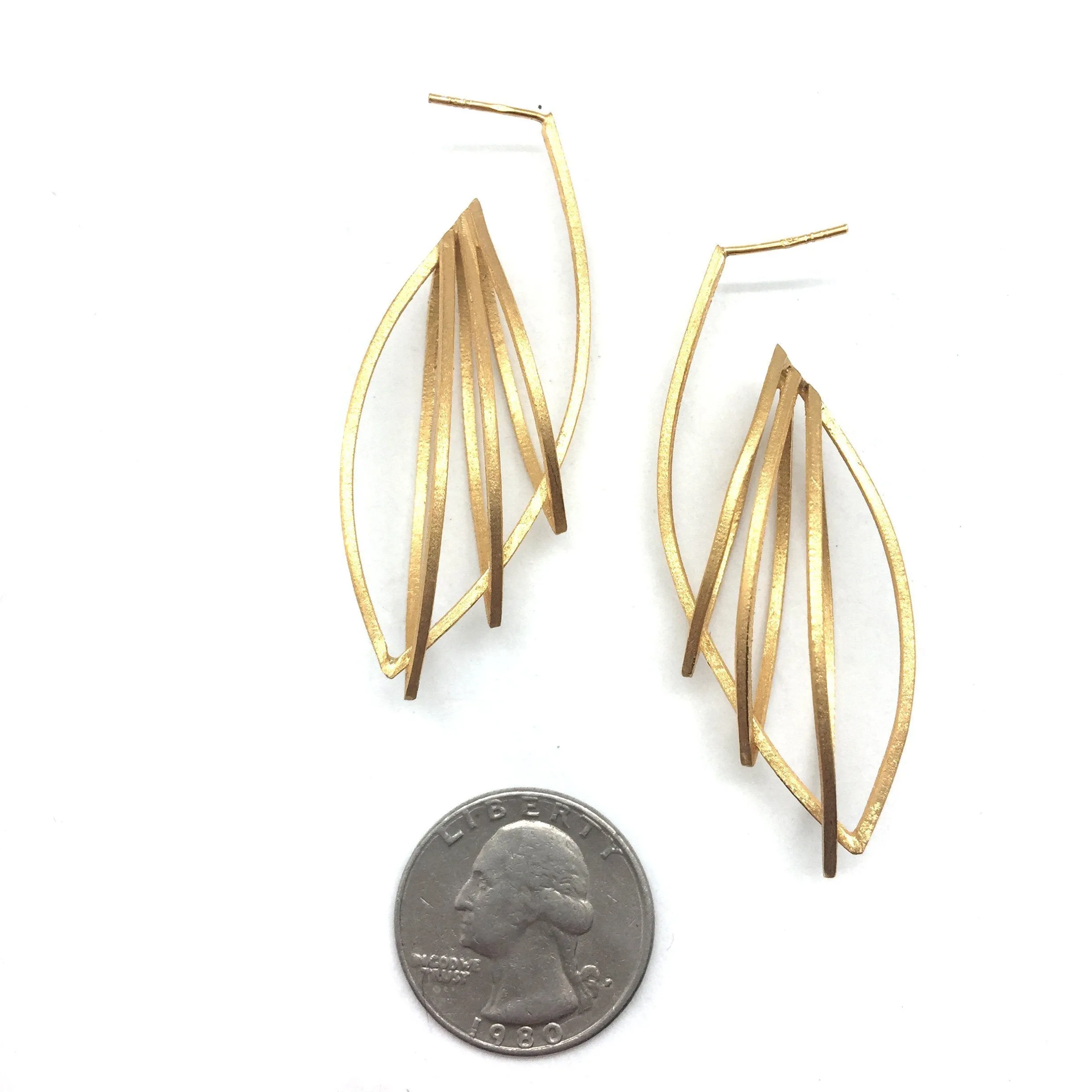 Ellipse Cage Earrings - Gold