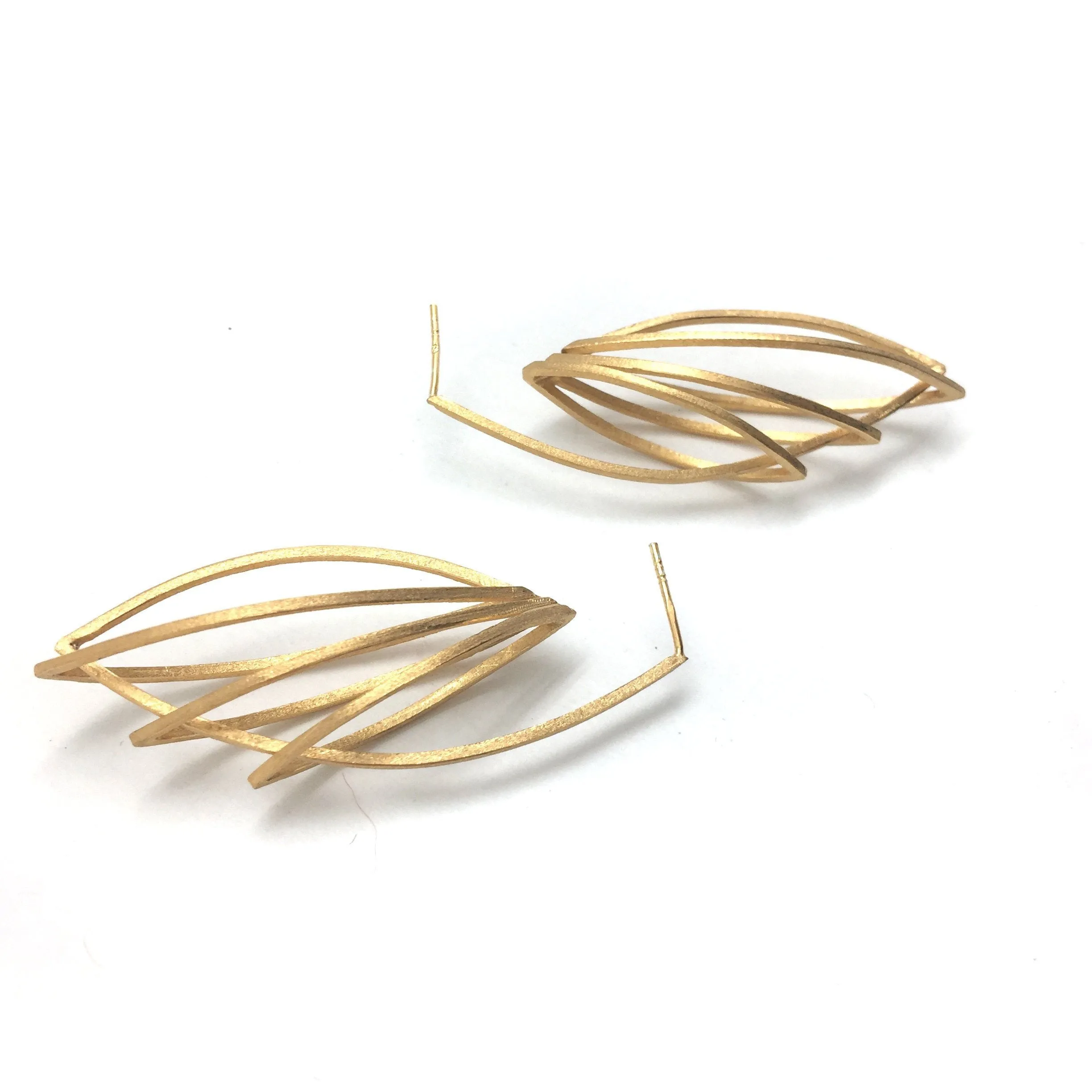 Ellipse Cage Earrings - Gold