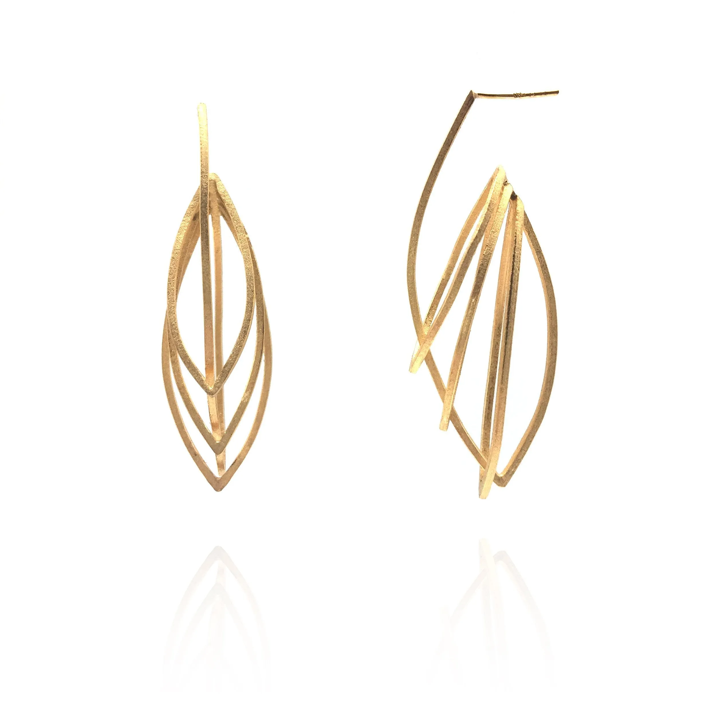 Ellipse Cage Earrings - Gold