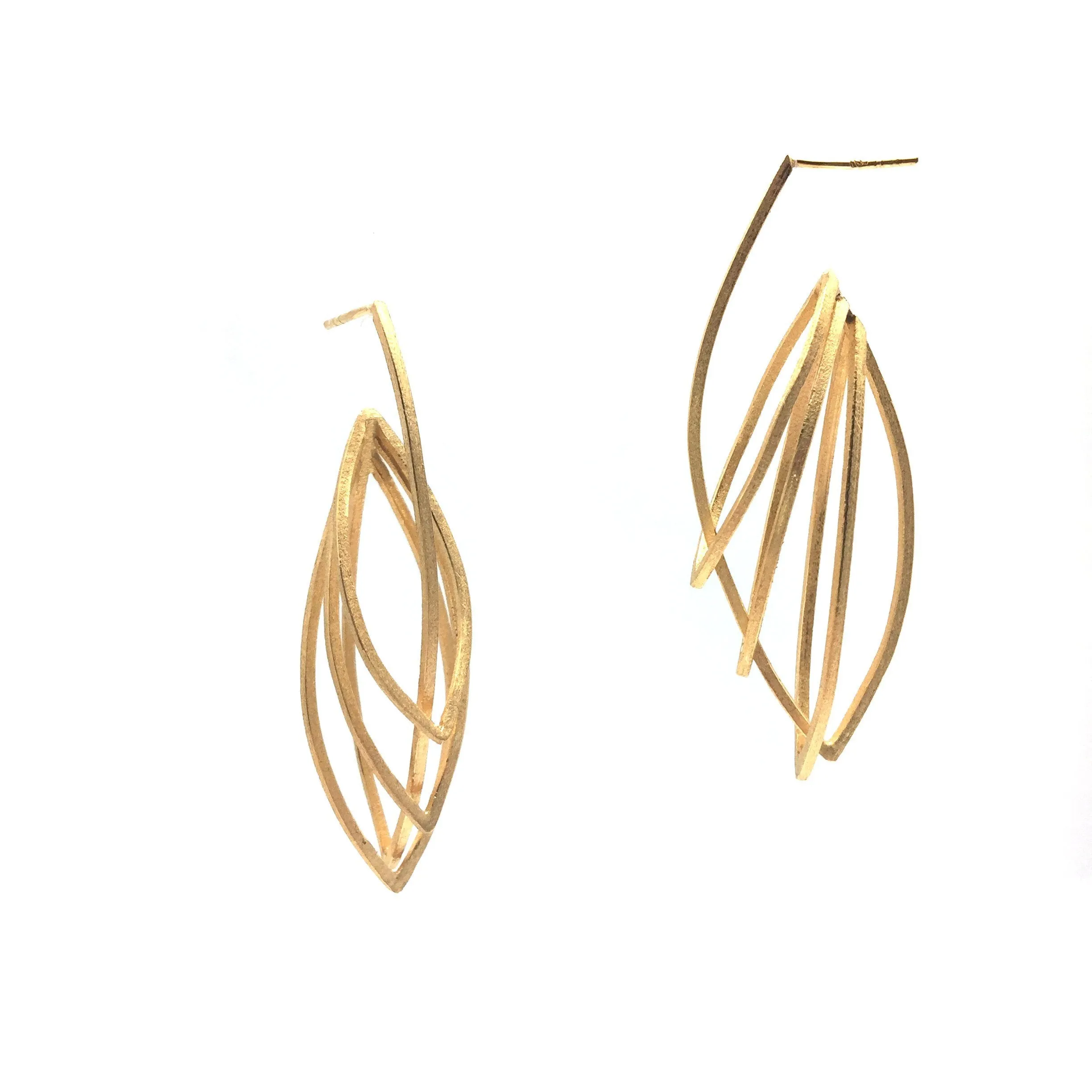 Ellipse Cage Earrings - Gold