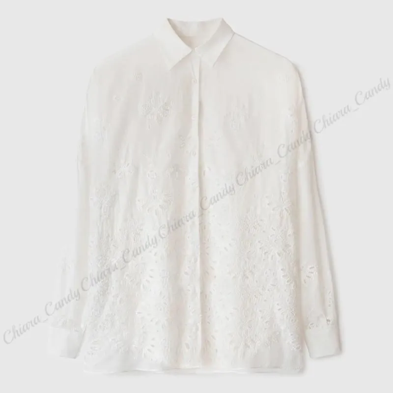 ERMANNO SCERVINO  |Casual Style Long Sleeves Plain Cotton Party Style Lace