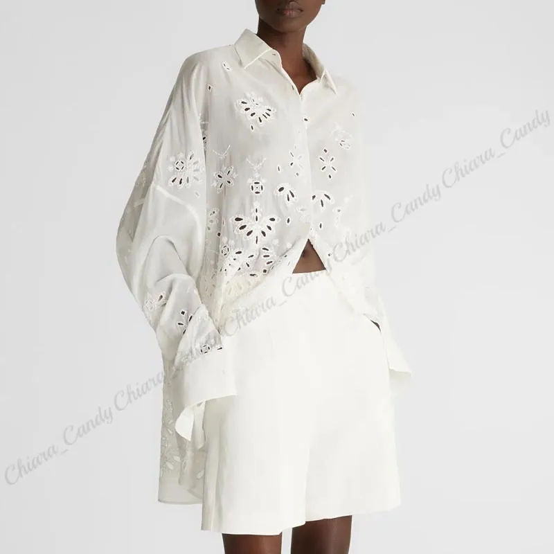 ERMANNO SCERVINO  |Casual Style Long Sleeves Plain Cotton Party Style Lace