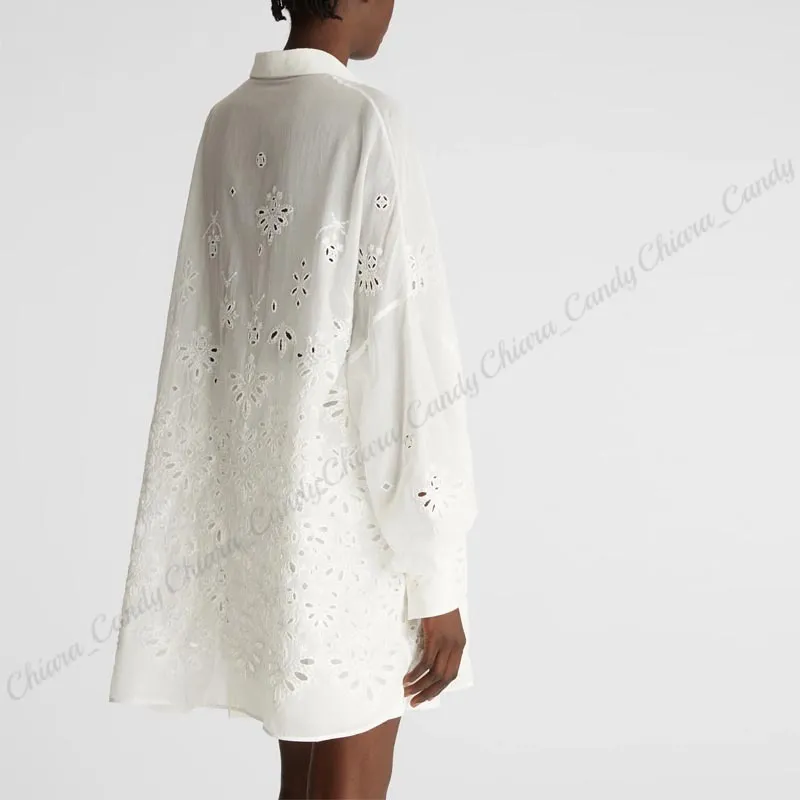 ERMANNO SCERVINO  |Casual Style Long Sleeves Plain Cotton Party Style Lace