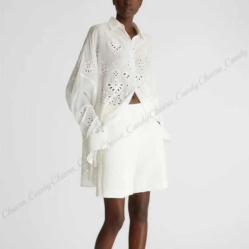 ERMANNO SCERVINO  |Casual Style Long Sleeves Plain Cotton Party Style Lace