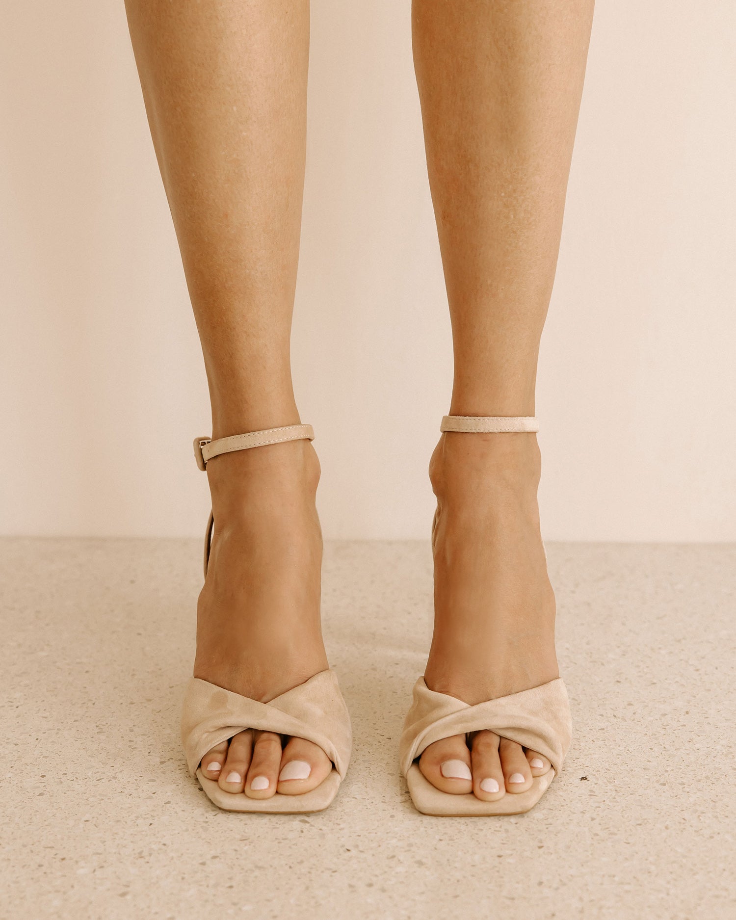 FLIRT - NUDE SUEDE HEELS - FINAL SALE