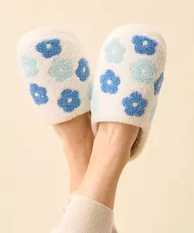 Flower Slippers - Blue