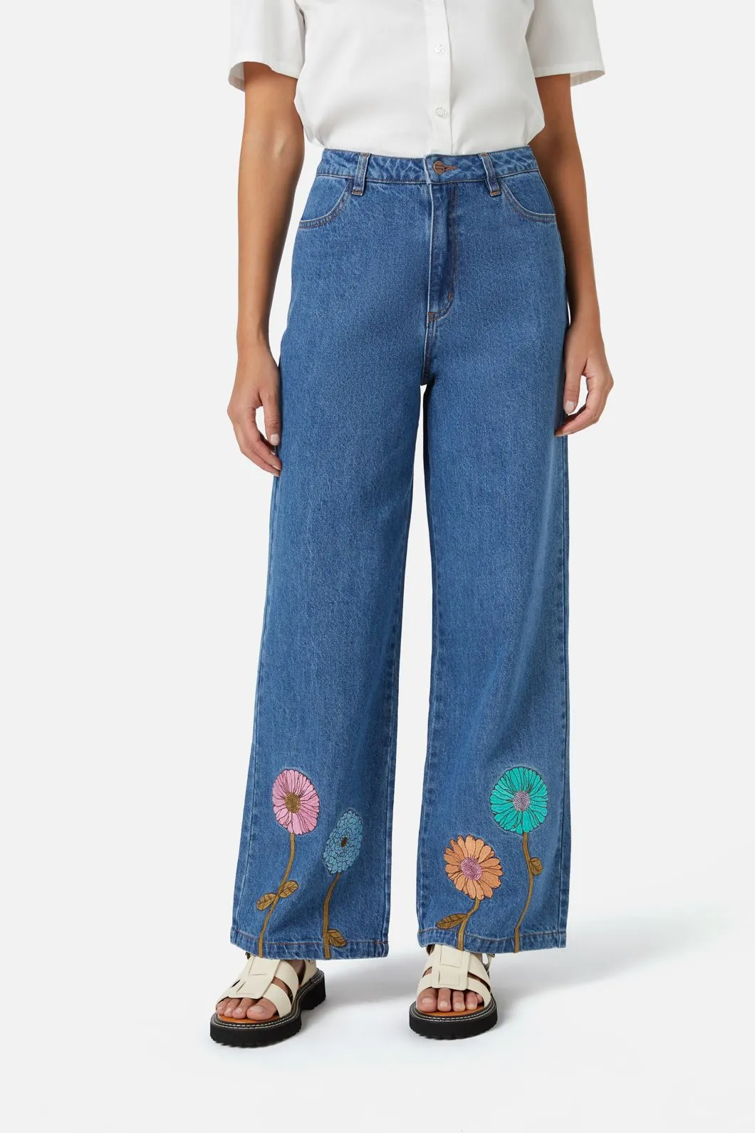 Fresh Blooms Embroidered Jean