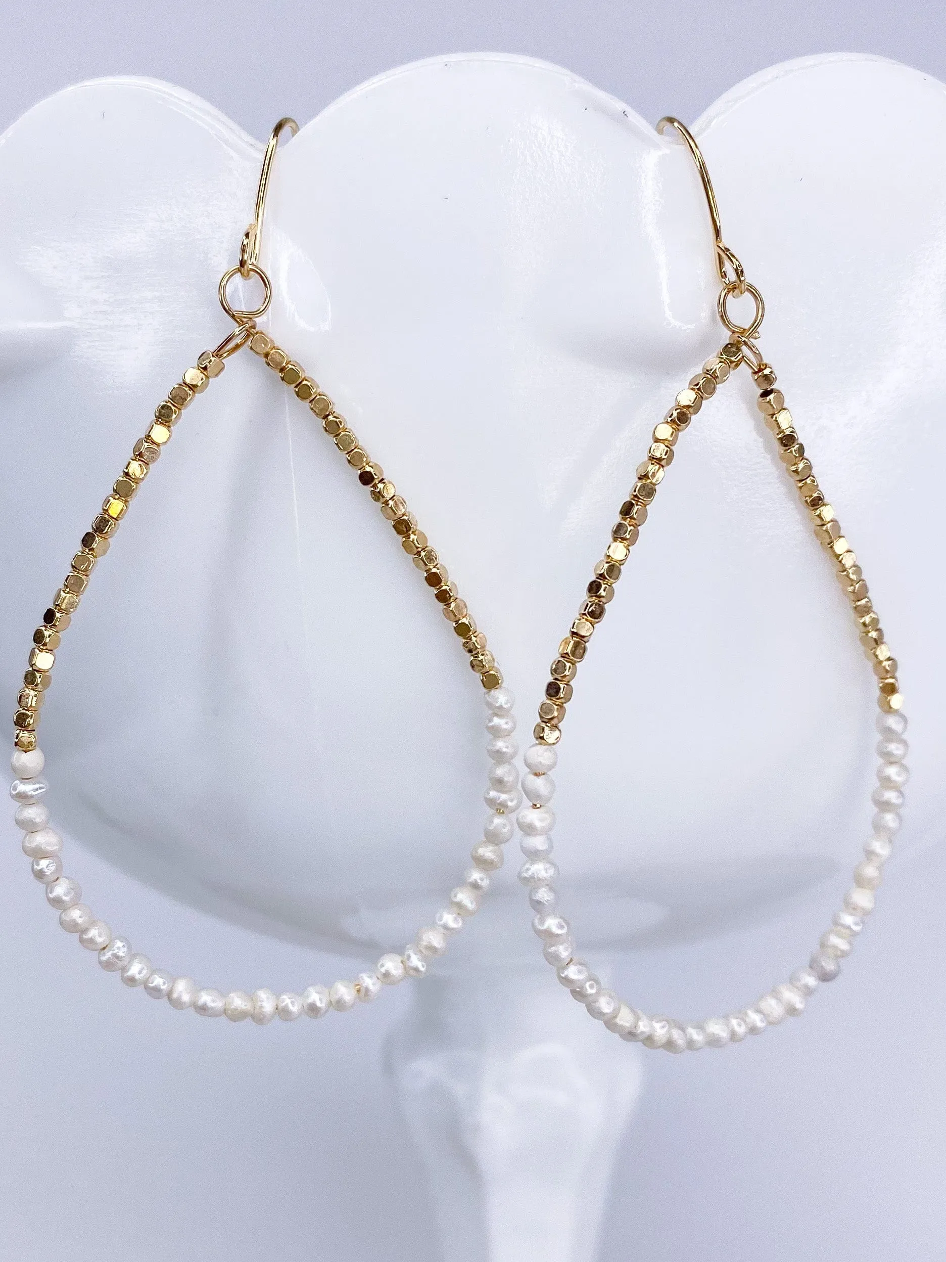 Fresh Water Pearl Teardrop- Gold