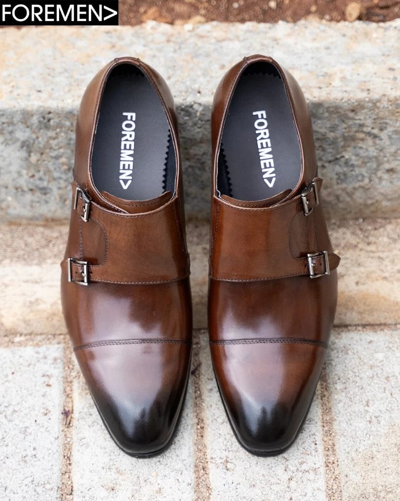 GARDON | Dark Tan Double Monk Strap