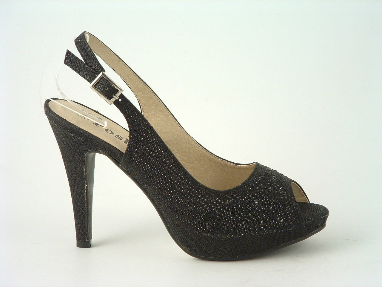 Glitz Shoes Posh ‘jess’ Peep Toe Court Shoe