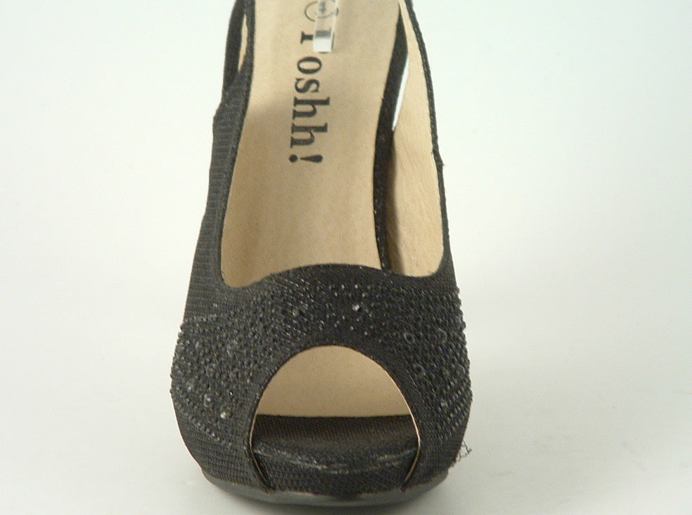 Glitz Shoes Posh ‘jess’ Peep Toe Court Shoe