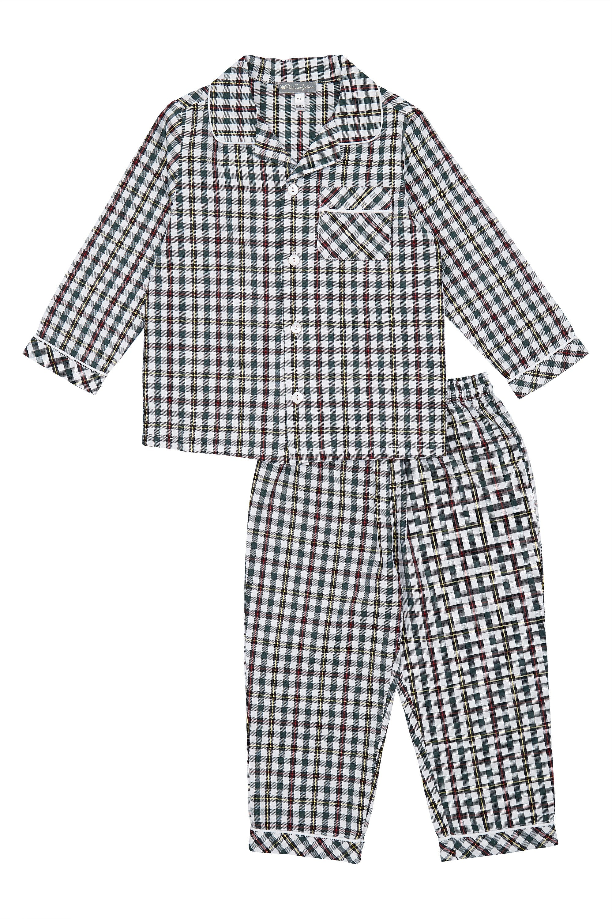 Green Plaid Pajamas Set