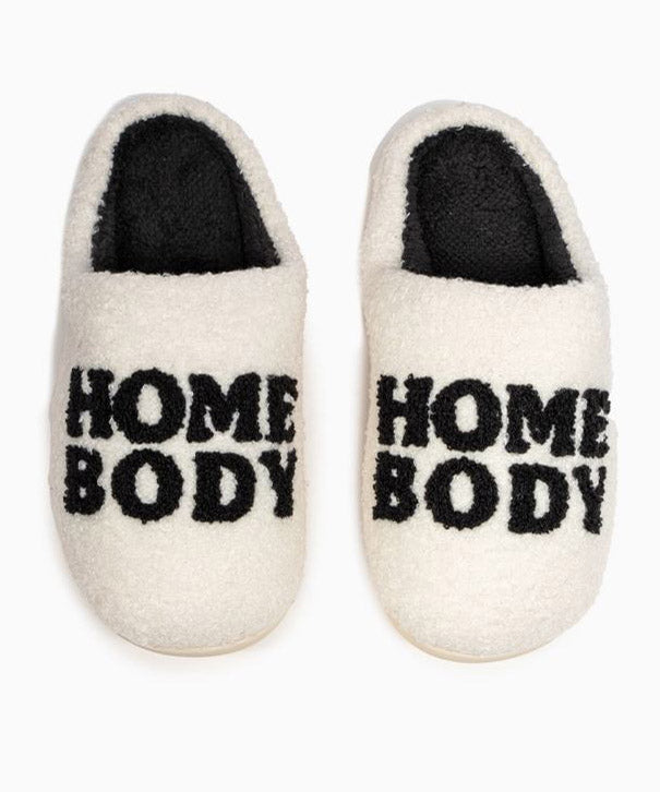 Home Body Slippers - Cream/Black