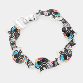 iLLASPARKZ Enamel Metal Cat Magnetic Bracelet