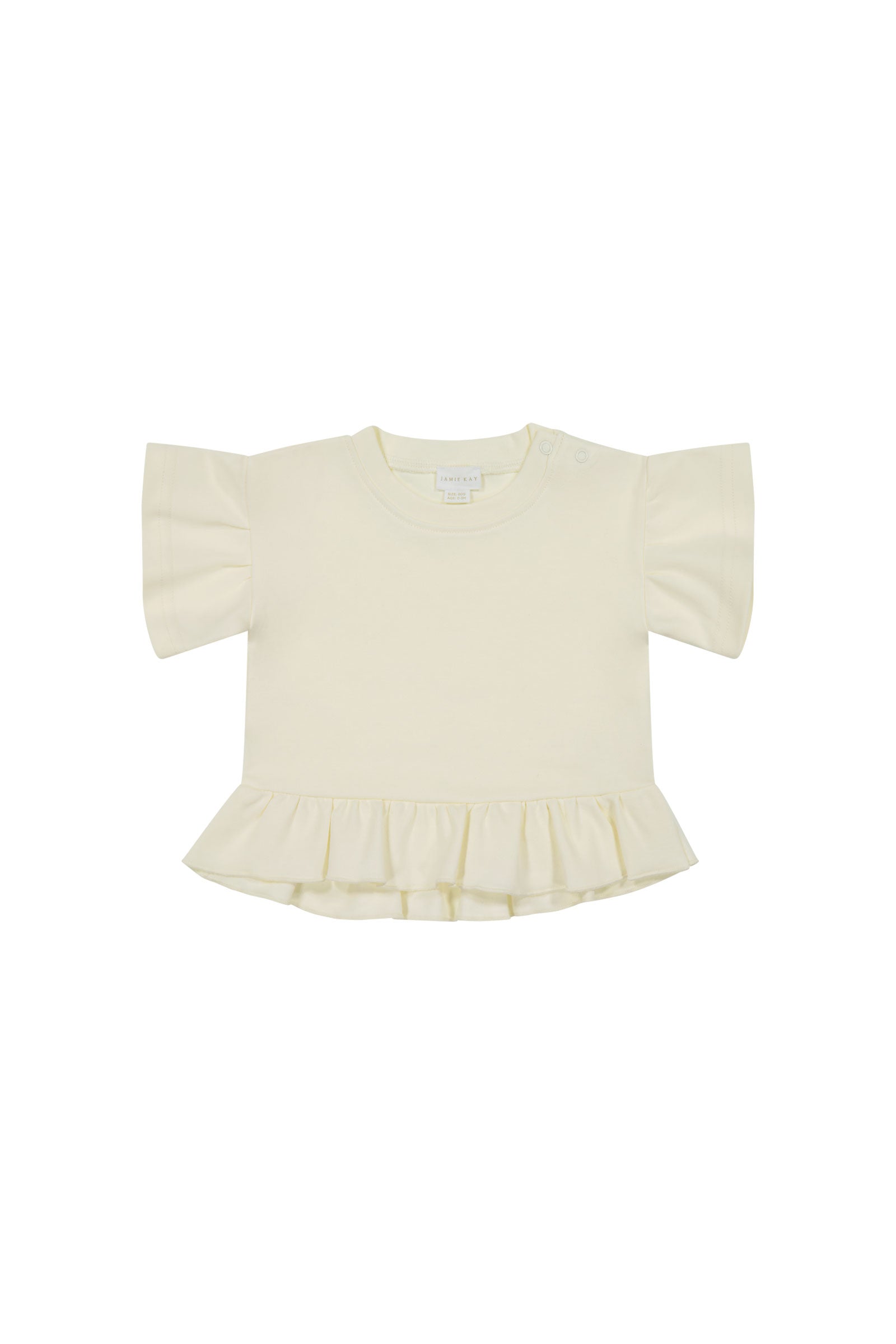 JAMIE KAY Pima Cotton Courtney Ruffle Top - Egret