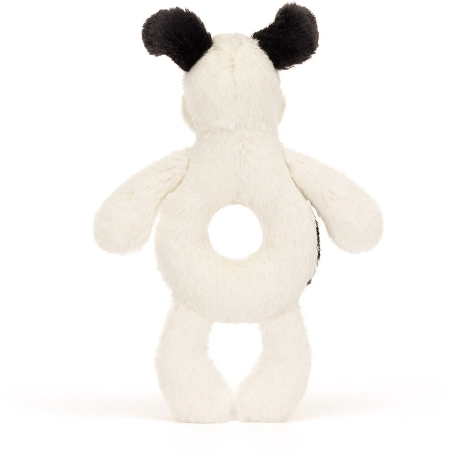 Jellycat Bashful Black & Cream Puppy Ring Rattle