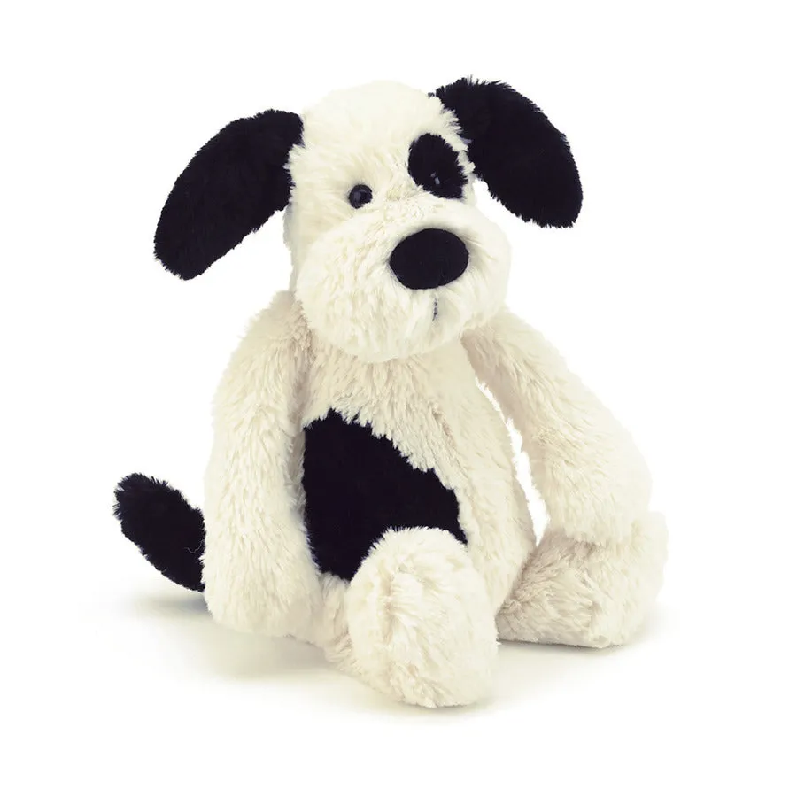 Jellycat Bashful Medium Black and Cream Puppy