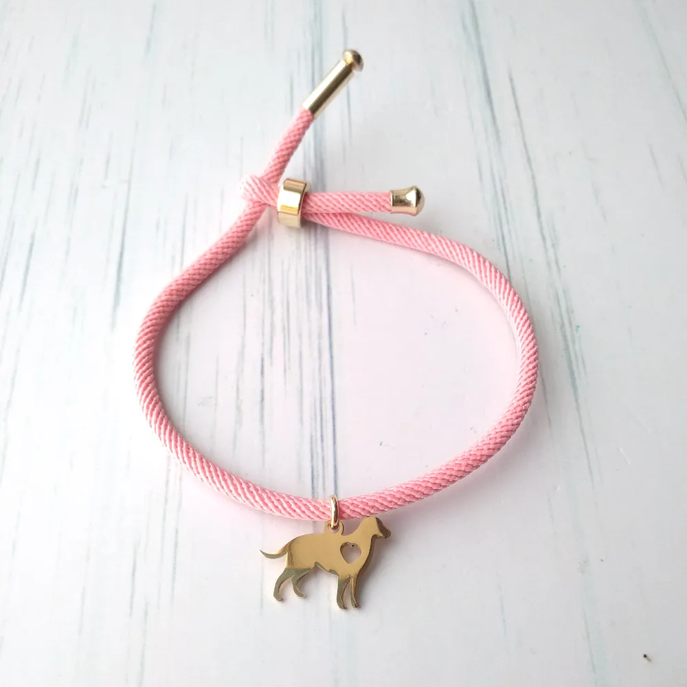 Jenny I Heart Dogs Corded Slider Bracelet