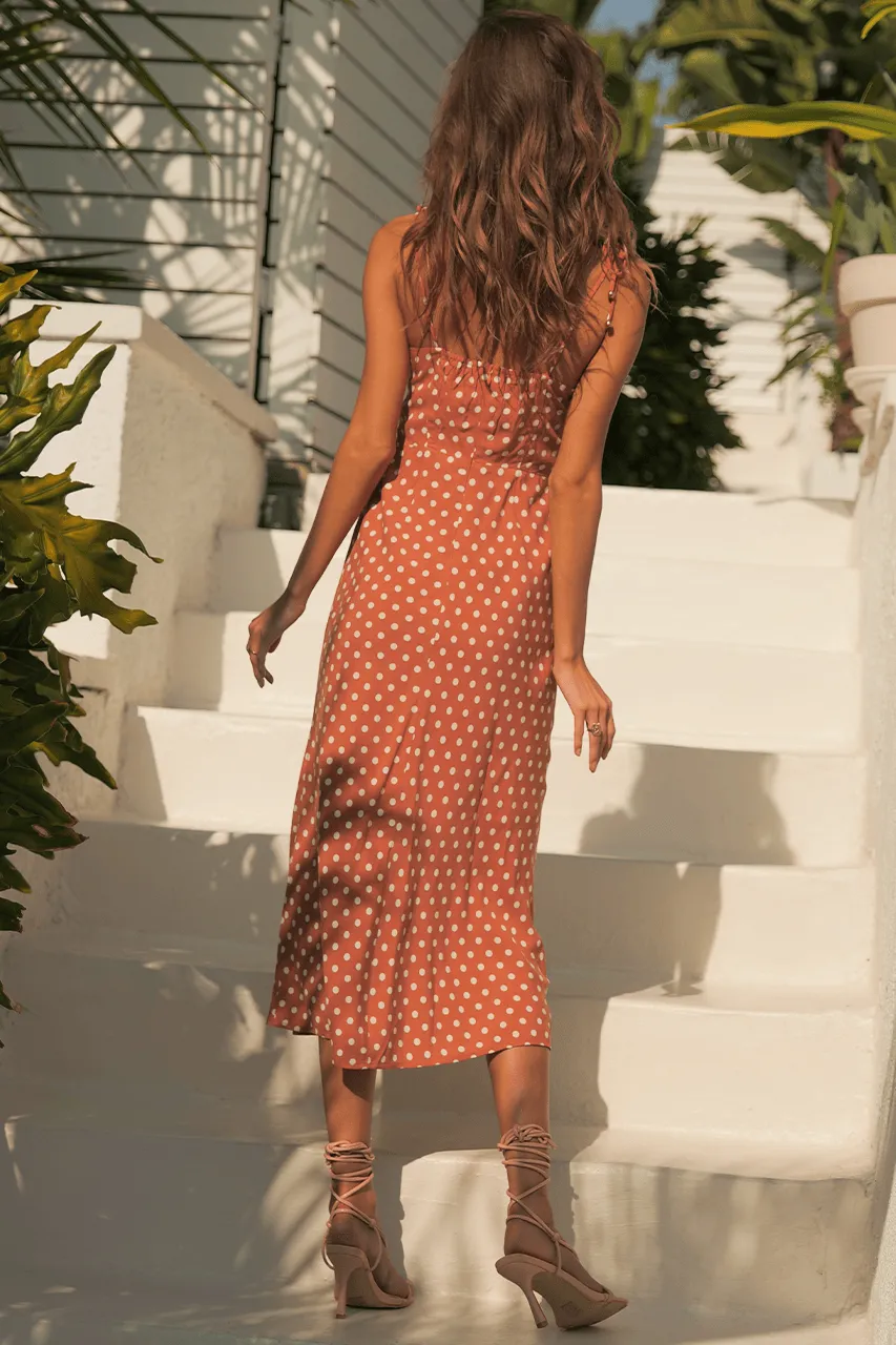 Jolie Midi Dress - Rust Spot