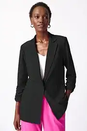 Joseph Ribkoff Black Blazer with Shirred Sleeves Style - 241031