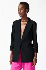 Joseph Ribkoff Black Blazer with Shirred Sleeves Style - 241031