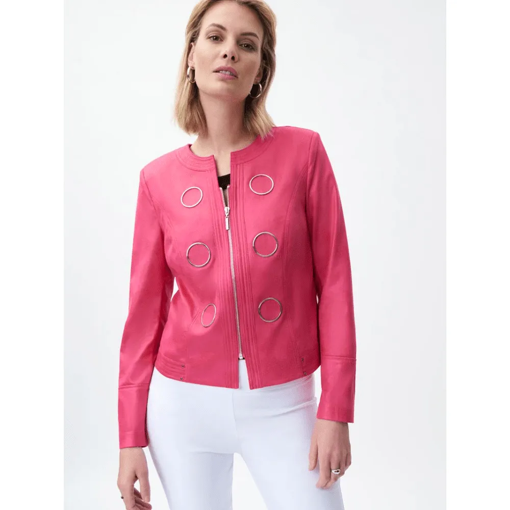 Joseph Ribkoff Dazzle Pink Faux Suede Jacket - 231910