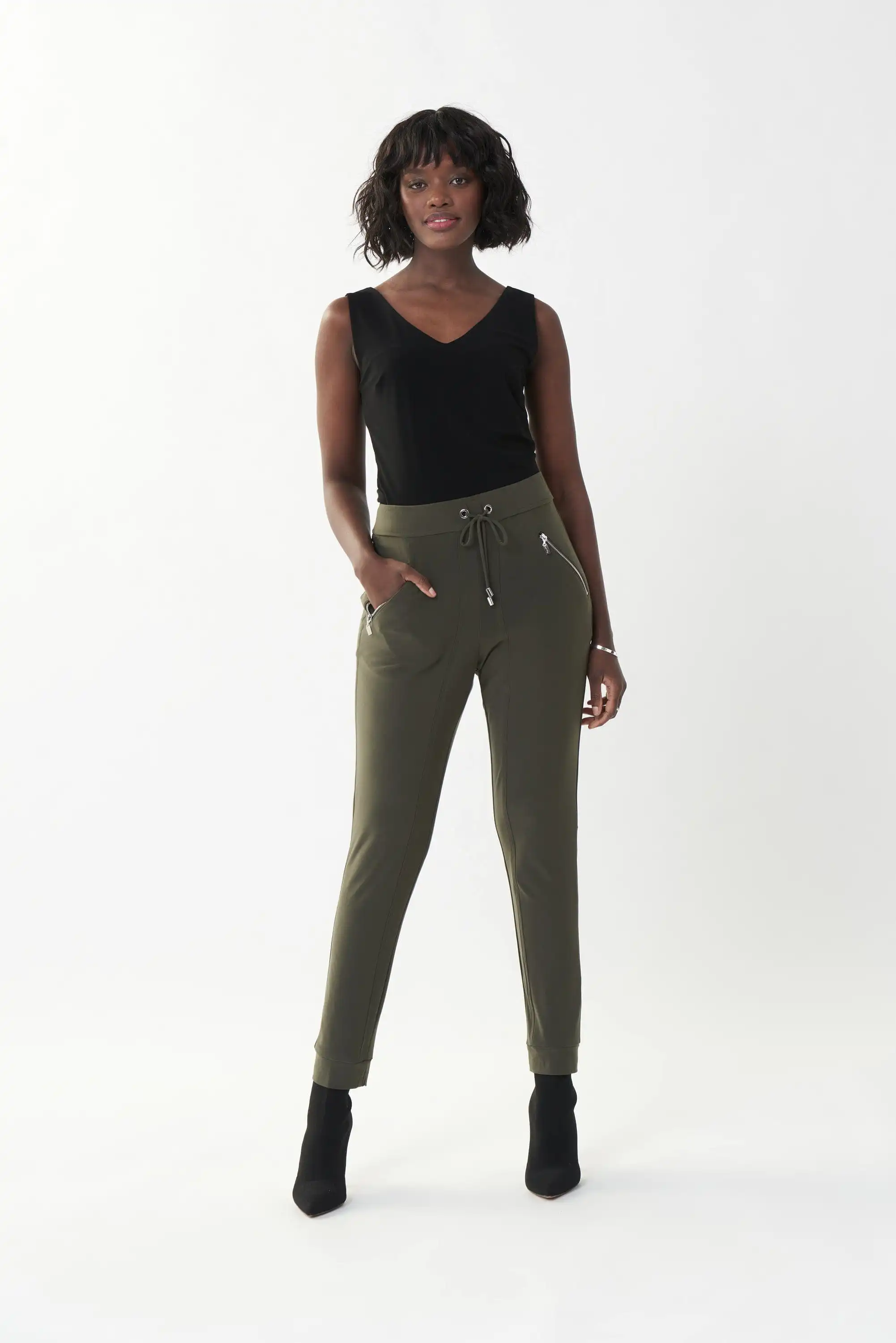 Joseph Ribkoff Drawstring Avocado Green Pants - 211317R