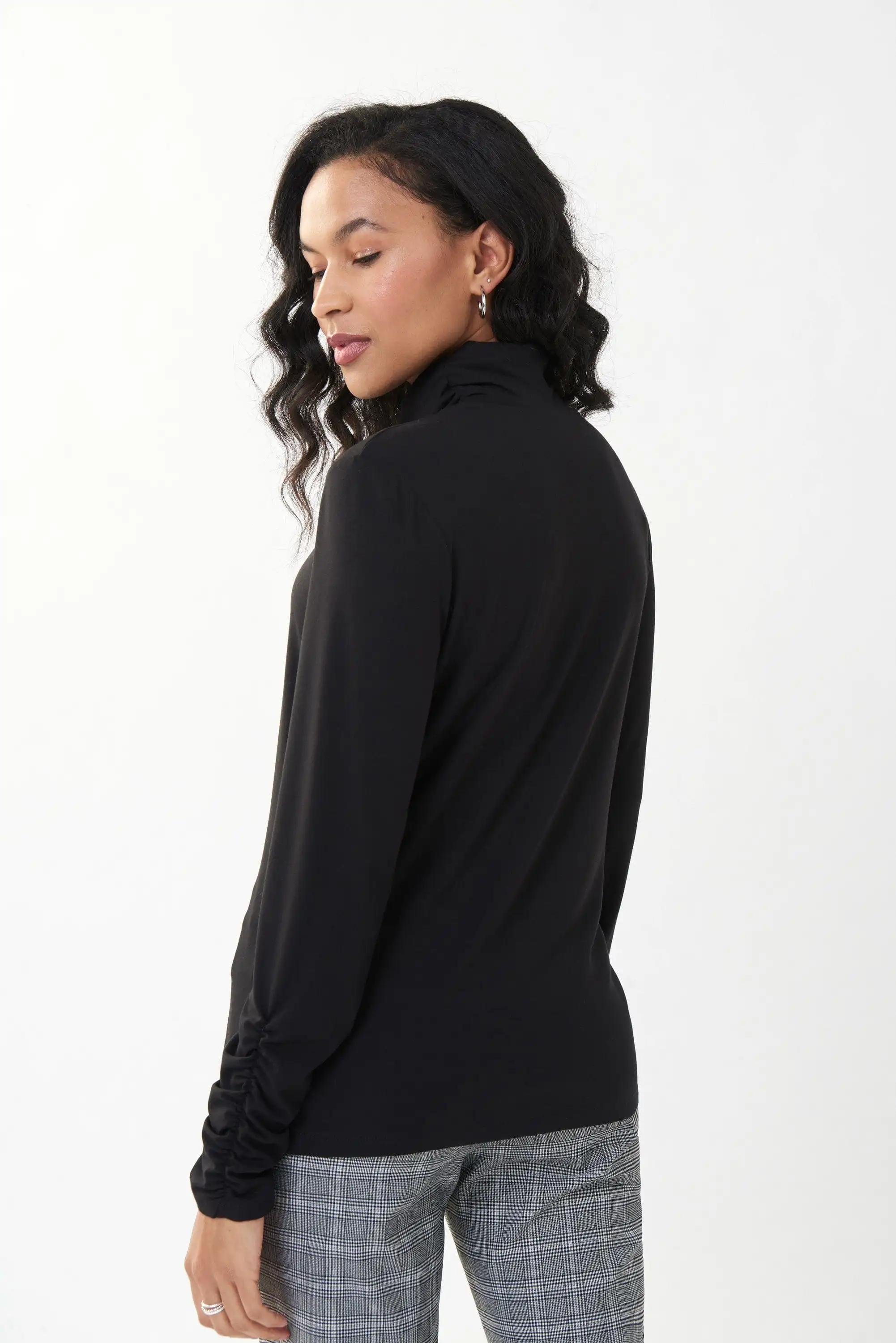 Joseph Ribkoff Funnel Neck Jersey Black Top - 223252 (T)