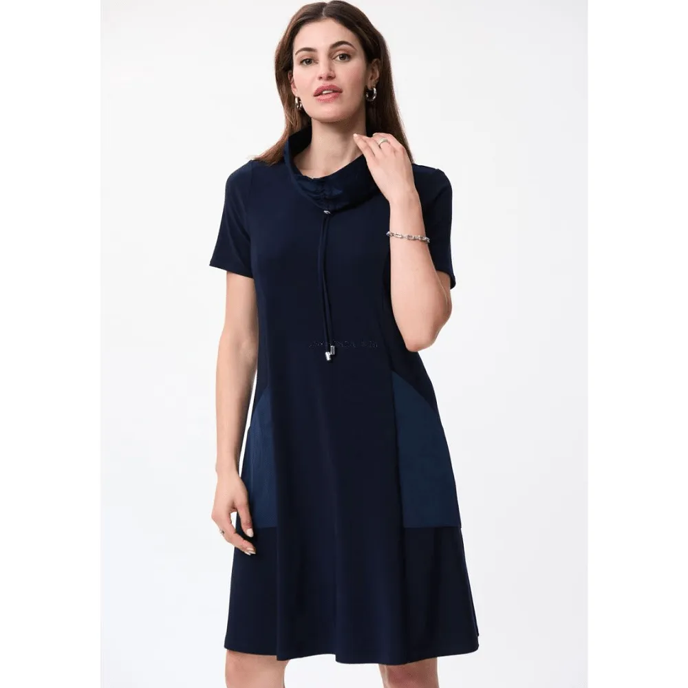 Joseph Ribkoff High Collar Midnight Blue Dress - 231141